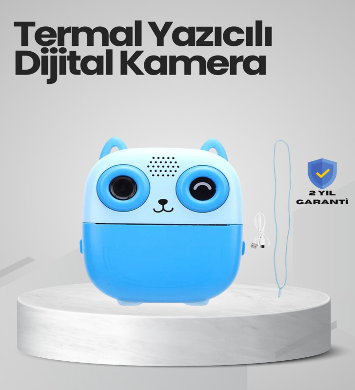 Anında Baskı Yapabilen Çocuk Fotoğraf Makinesi Hafıza Kart Destekli - Lisinya