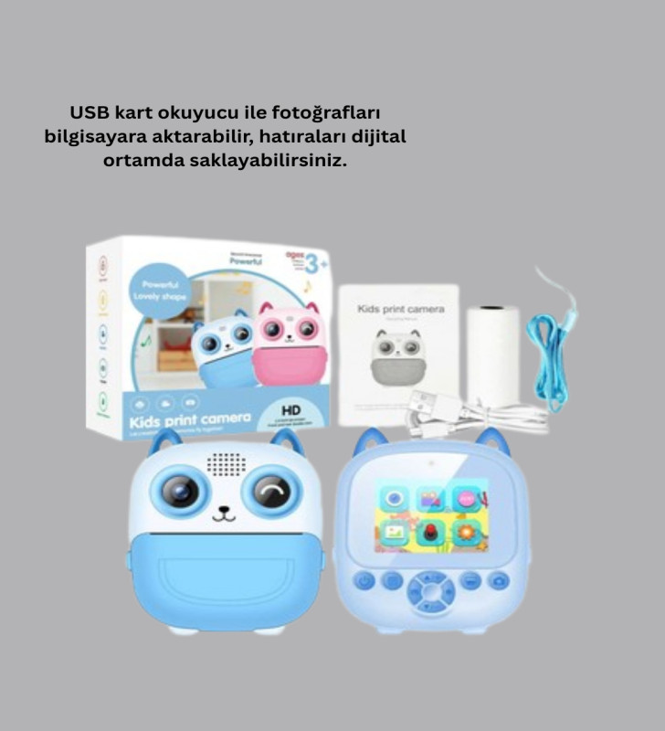 Termal Baskı Özellikli Çocuk Kamerası 1080P Video Destekli - Lisinya