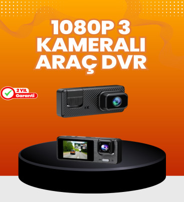 Araç İçi Güvenlik Kamerası | 3 Kanallı, 24 Saat Park Kaydı Destekli - Lisinya