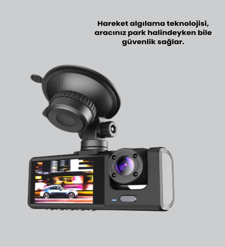 Full HD Çift Yönlü Araç Kamerası Hareket Algılama Döngüsel Kayıt - Lisinya