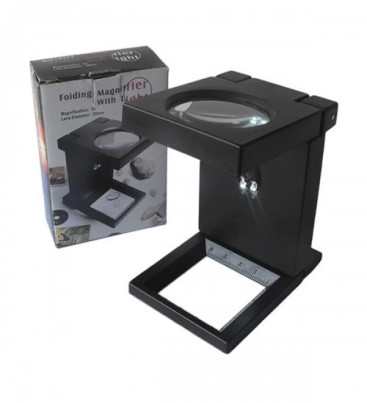 -Katlanır Plastık,led ışıklı Test Cıhazı Büyüteç 2.5x90mm ( Lisinya )