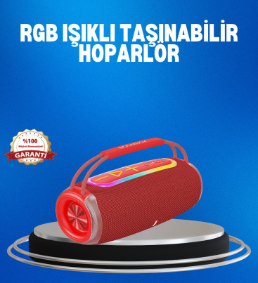 RGB LED Işıklı 20W Taşınabilir Hoparlör Bluetooth 5.3 + Type-C Şarj - Lisinya