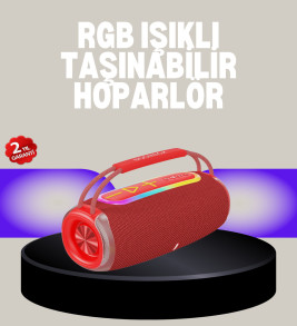 20W Kablosuz Bluetooth Hoparlör RGB Işık Efektli USB/SD/AUX Destekli - Lisinya