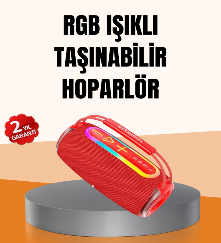 IPX6 Su Geçirmez RGB LED Işıklı Taşınabilir Bluetooth Hoparlör 2400 mAh - Lisinya