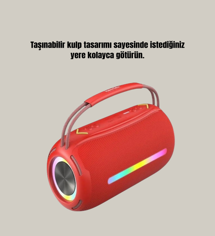 IPX6 Su Geçirmez RGB LED Işıklı Taşınabilir Bluetooth Hoparlör 2400 mAh - Lisinya