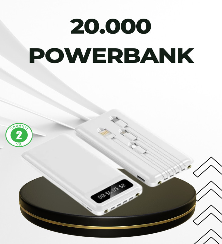 20.000mAh Taşınabilir Powerbank PD Teknolojili Çift USB Çıkışlı - Lisinya