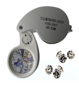 -Mini 40x25mm Takı Büyüteç, Cep Büyüteç, Teftiş, Elmas Pullar, Madeni Kontrol Lup Mg21011 ( Lisinya )