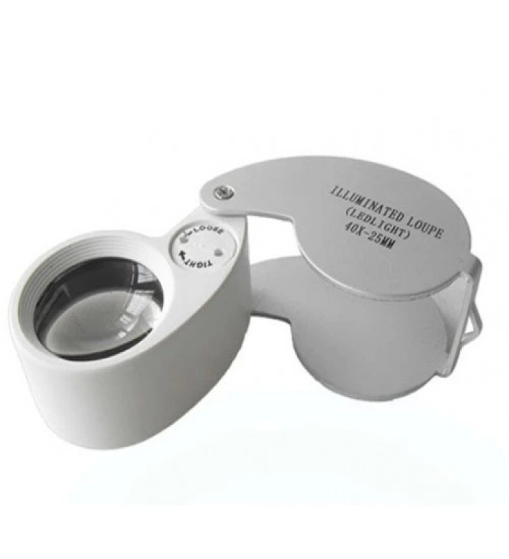 -Mini 40x25mm Takı Büyüteç, Cep Büyüteç, Teftiş, Elmas Pullar, Madeni Kontrol Lup Mg21011 ( Lisinya )