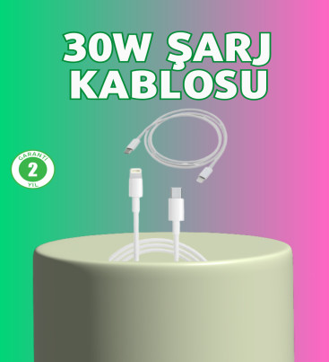 Orijinal Kalite 30W Type-C Lightning Hızlı Şarj Kablosu – 1.2m Dayanıklı - Lisinya