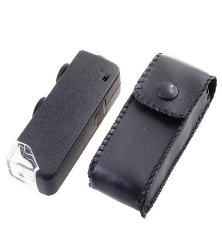 -Mini 60x 100x Zoom Lens Odak Takı Led Cep Mikroskop Büyüteç ( Lisinya )