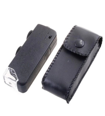 -Mini 60x 100x Zoom Lens Odak Takı Led Cep Mikroskop Büyüteç ( Lisinya )