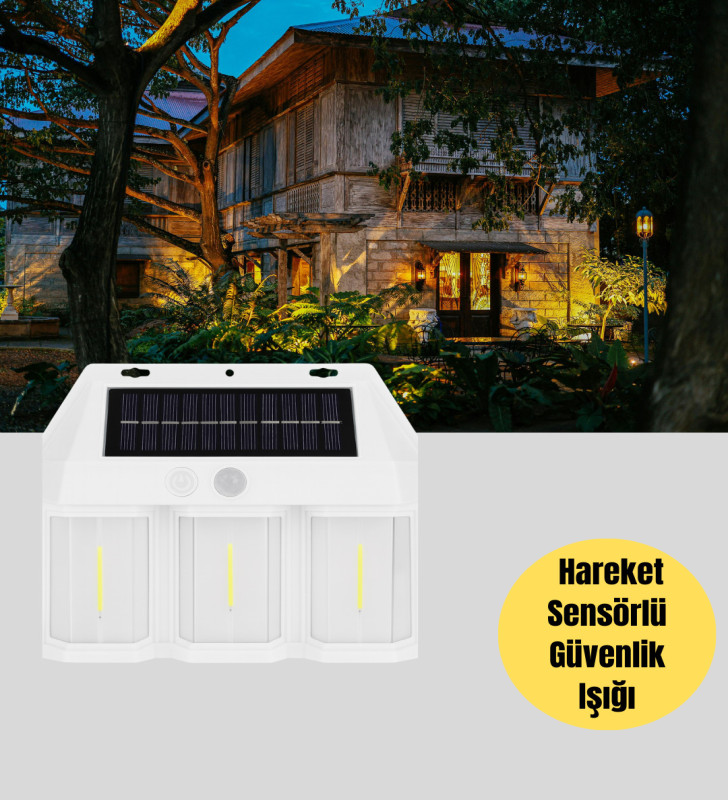 Güneş Enerjili Bahçe ve Duvar Aydınlatma – BK-618-3 LED Lamba - Lisinya