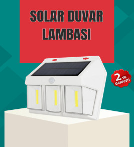 Dış Mekan Solar Duvar Lambası – 120° Hareket Algılama, 3 Işık Modu - Lisinya