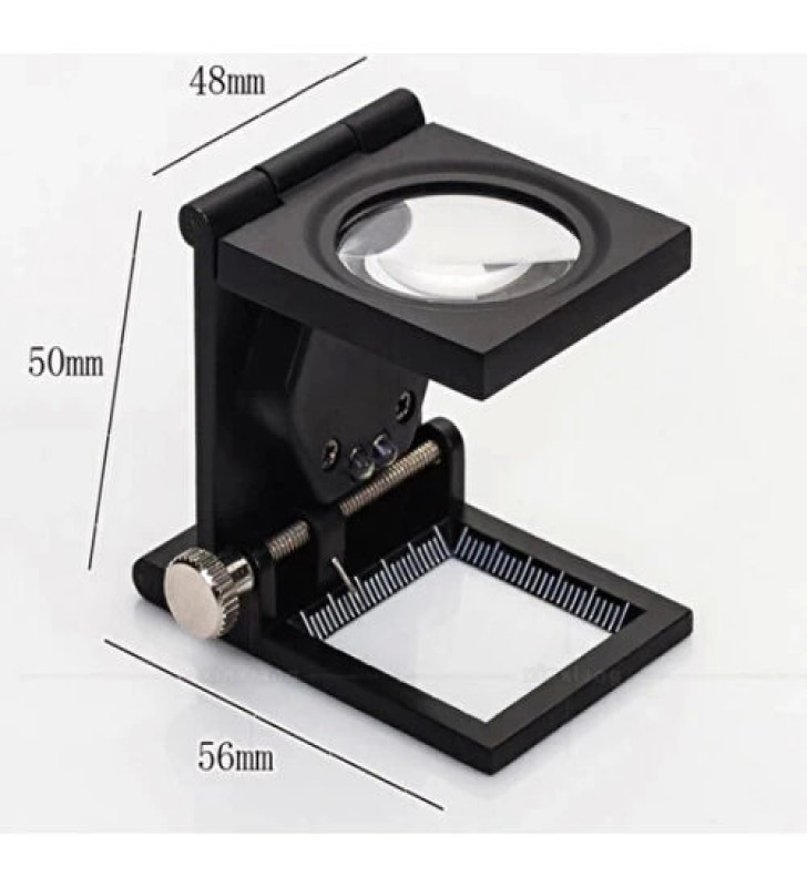 -28x28 Mm Katlanır Sayaçlı Metal Lüp, 2 LED Işıklı Büyüteç Tekstil Th9005A ( Lisinya )