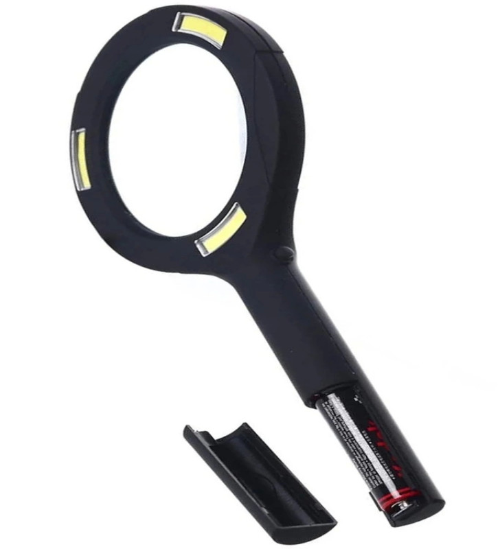 -3 Ledli Işıklı El Büyüteci 250 Lümen Beyaz Işık Büyüteç 3x Zoom Tamirci Büyüteç wt-374 ( Lisinya )