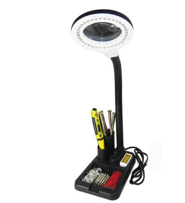 -Esnek 5X /10x,40 LED ışıklı büyüteç ,lamba büyüteç okuma, çalışma lehim masa lambası A808 ( Lisinya )