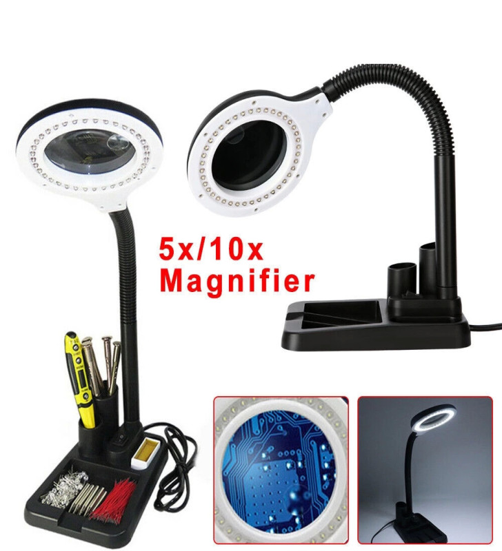 -Esnek 5X /10x,40 LED ışıklı büyüteç ,lamba büyüteç okuma, çalışma lehim masa lambası A808 ( Lisinya )