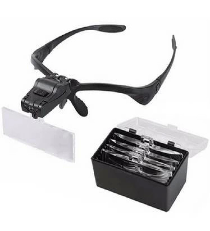 -Işıklı Gözlük Büyüteç - 5 Farklı Lens 9892B ( Lisinya )