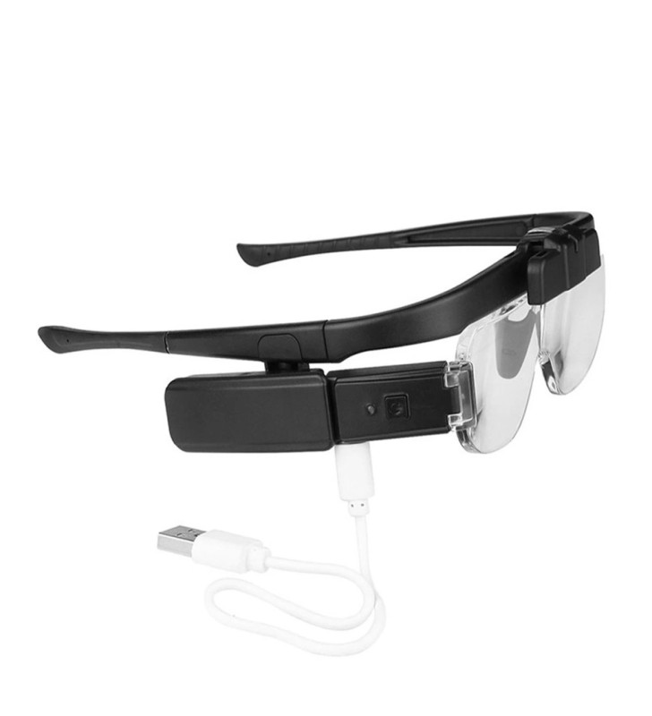 -Şarjlı Gözlük Tip Büyüteç Mercek Lup Lensleriyle Taşıma Çantalı 11642dc ( Lisinya )