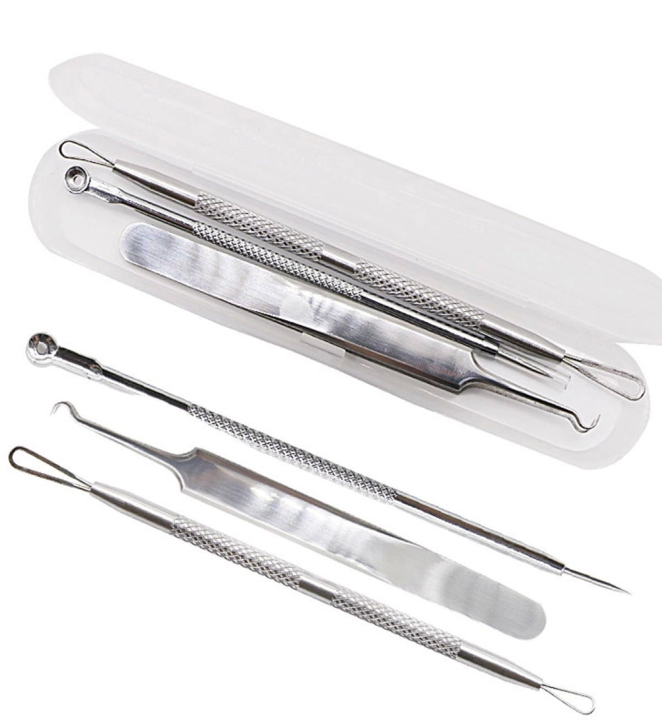 Paslanmaz Çelik Siyah Nokta Sivilce ve Akne Temizleyici Set 3'lü Kit