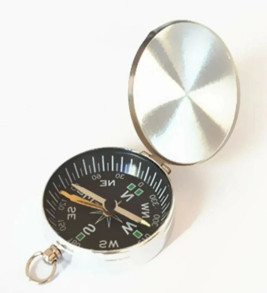 -Mini taşınabilir kapaklı cep saati model alüminyum iğne kılıtlı pusula G45-1