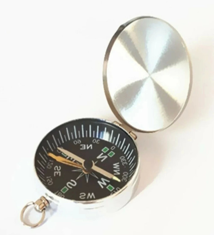 -Mini taşınabilir kapaklı cep saati model alüminyum iğne kılıtlı pusula G45-1