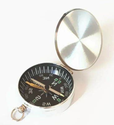 -Mini taşınabilir kapaklı cep saati model alüminyum iğne kılıtlı pusula G45-1