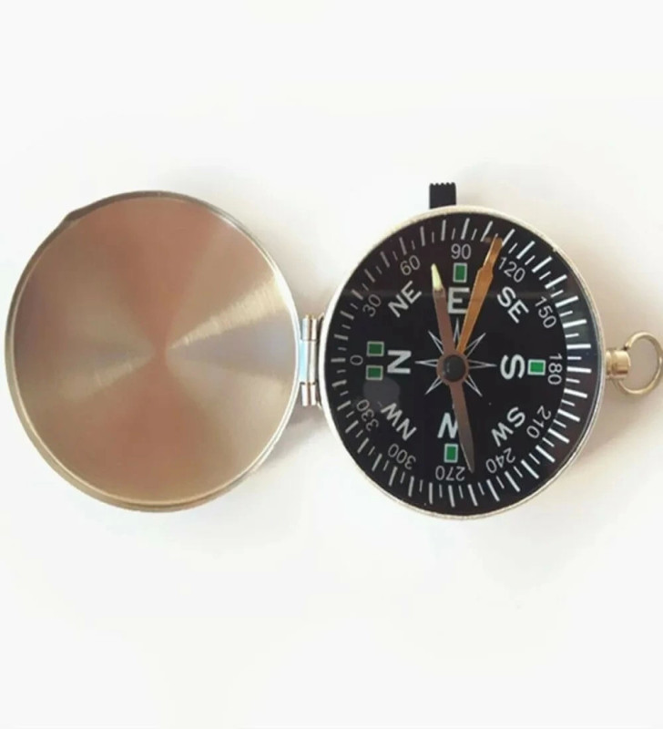 -Mini taşınabilir kapaklı cep saati model alüminyum iğne kılıtlı pusula G45-1