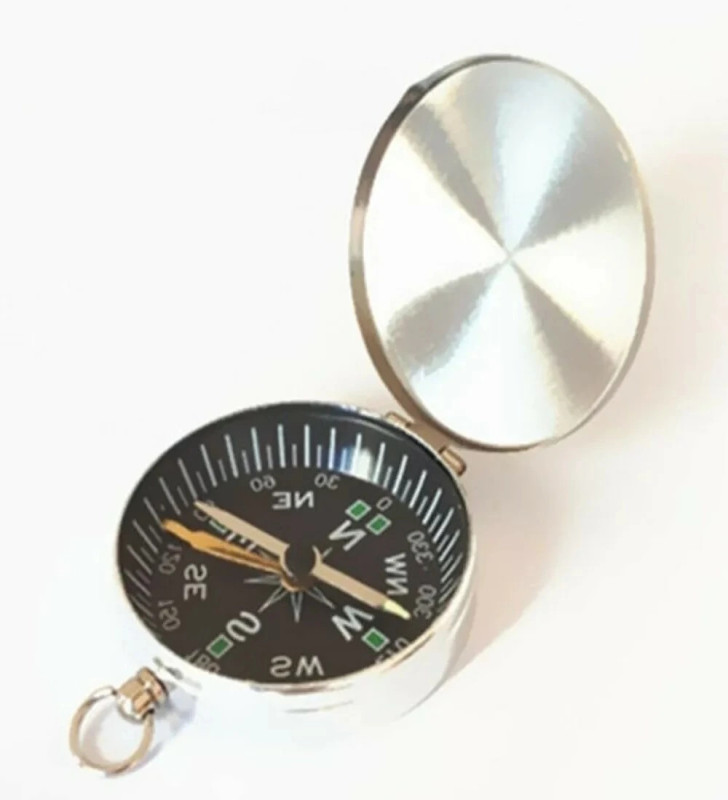 -Mini taşınabilir kapaklı cep saati model alüminyum iğne kılıtlı pusula G45-1