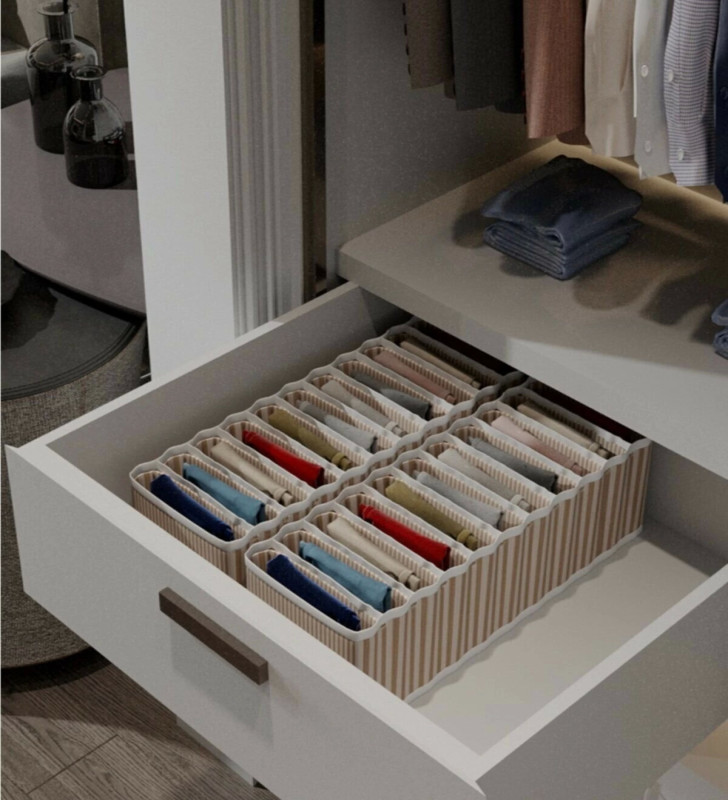 11 Bölmeli Dolap ve Çekmece Içi Düzenleyici Akordiyon Organizer M-00500 (6 Adet)