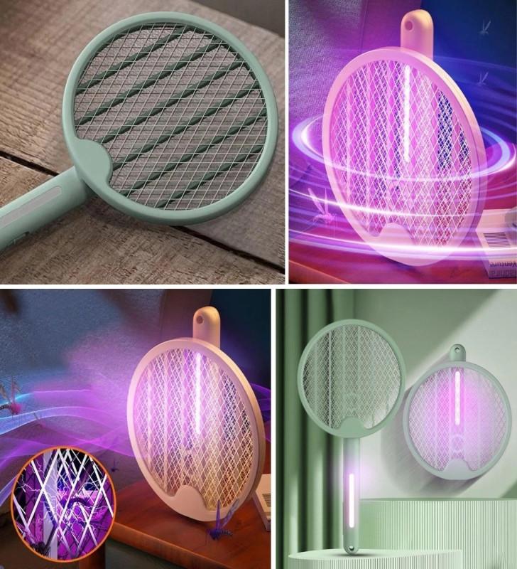 Tenis Raketi Tipi Masaüstü Olabilen Gece Lambalı Sinek Kovucu,öldürücü Raket ( Lisinya )