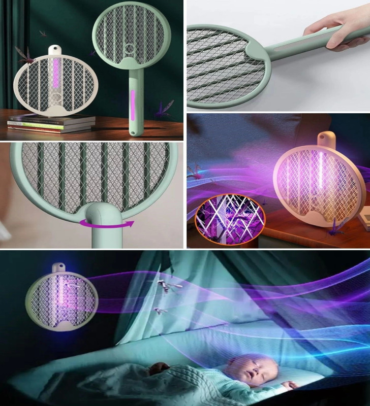 Tenis Raketi Tipi Masaüstü Olabilen Gece Lambalı Sinek Kovucu,öldürücü Raket ( Lisinya )