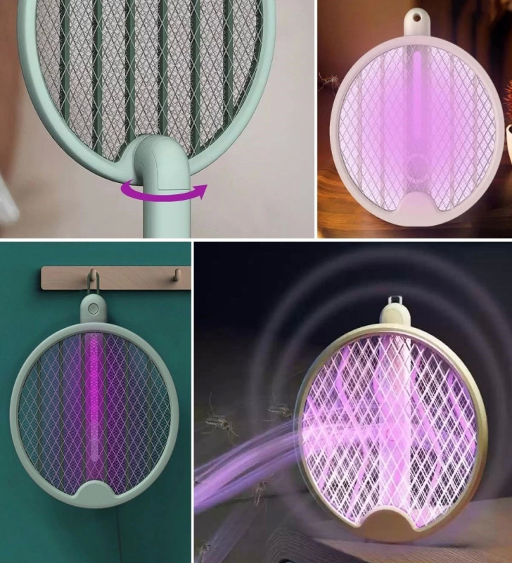 Tenis Raketi Tipi Masaüstü Olabilen Gece Lambalı Sinek Kovucu,öldürücü Raket ( Lisinya )