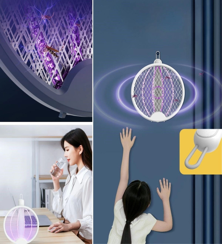 Asılabilen Ve Masaüstü Olabilen 2w Sinek Öldürücü Mor Işıklı Raket ( Lisinya )