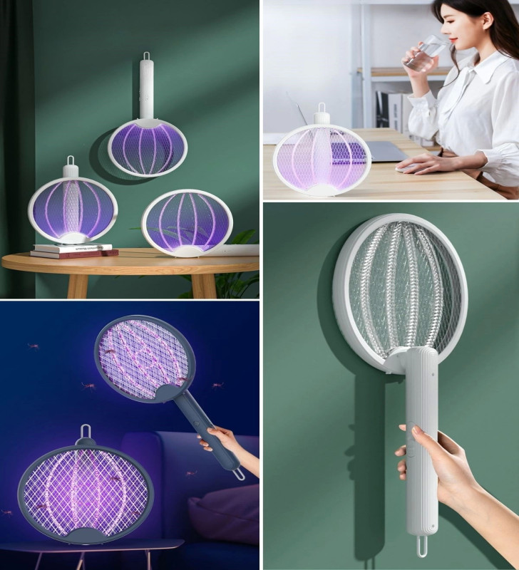 Asılabilen Ve Masaüstü Olabilen 2w Sinek Öldürücü Mor Işıklı Raket ( Lisinya )