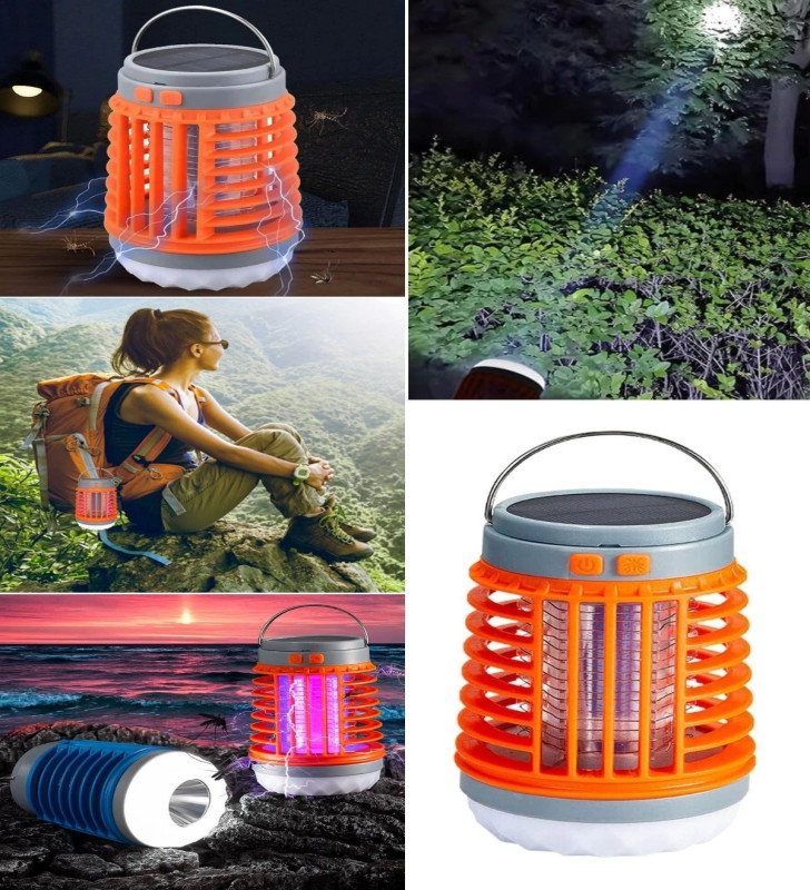 Askılı Solar Enerji İle Şarj Olabilen Sinek Öldürücü Kamp Feneri Işıldak ( Lisinya )