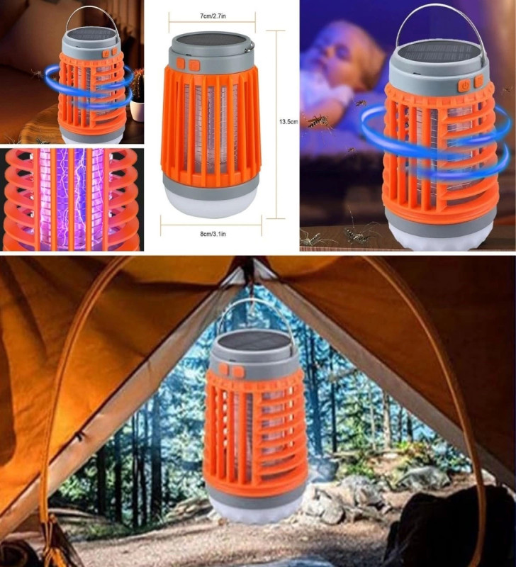 Askılı Solar Enerji İle Şarj Olabilen Sinek Öldürücü Kamp Feneri Işıldak ( Lisinya )