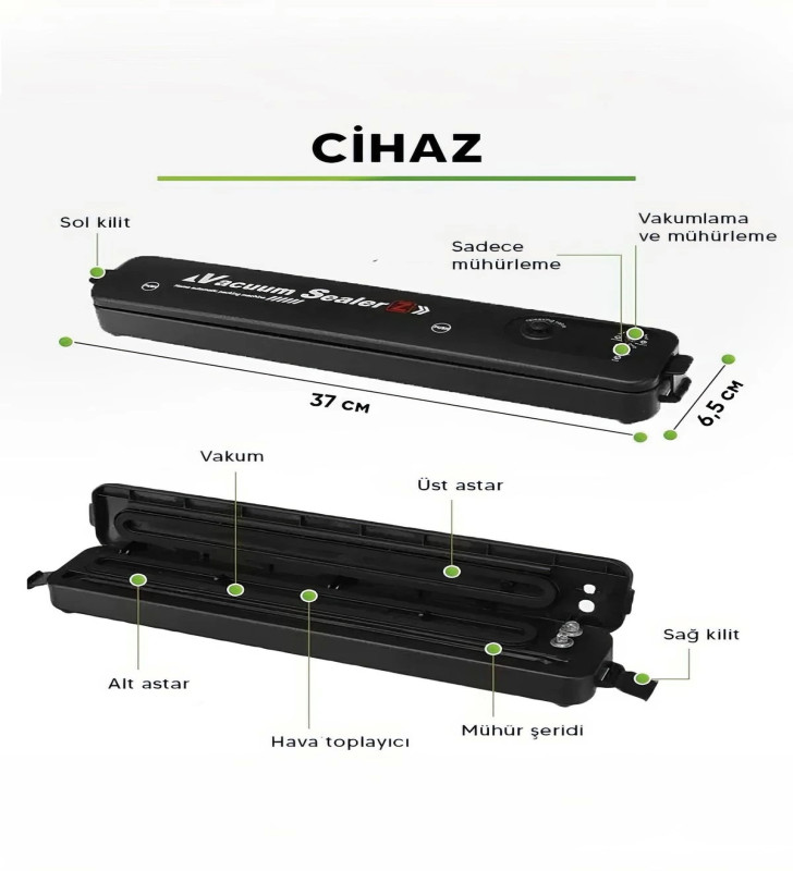 Gıda Vakum Ve Mühürleme Makinesi- Yiyecek Tazeliği Koruma Ev Ve Restoran İçin ( Lisinya )