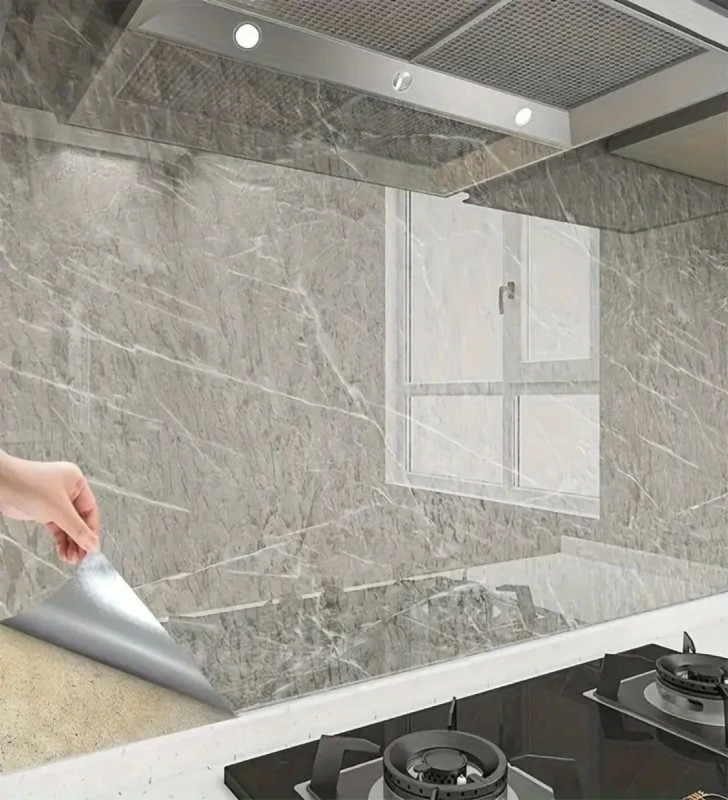 Mermer Desenli Sticker Folyo Atina Grisi 60cm*5mt T04 ( Lisinya )