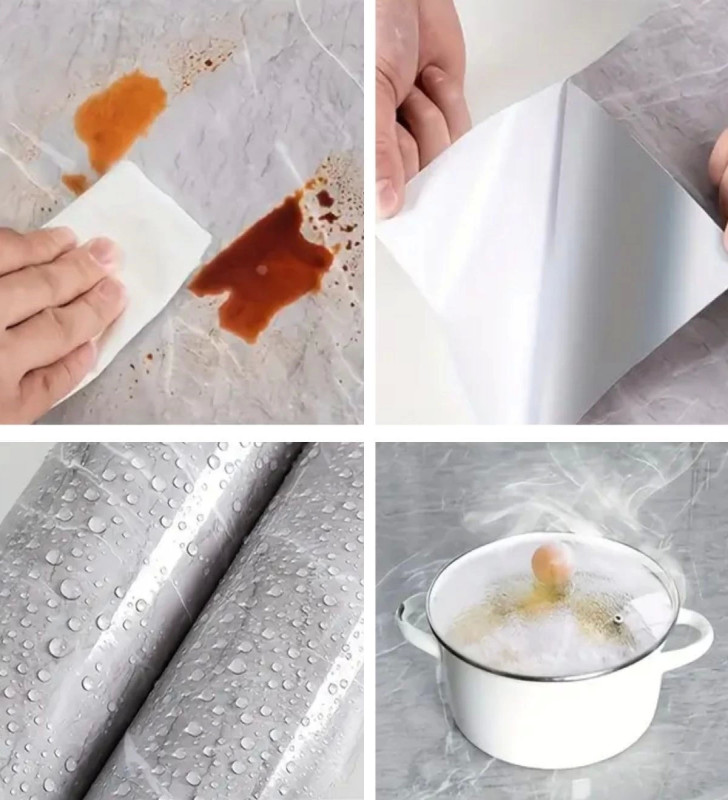 Mermer Desenli Sticker Folyo Atina Grisi 60cm*5mt T04 ( Lisinya )