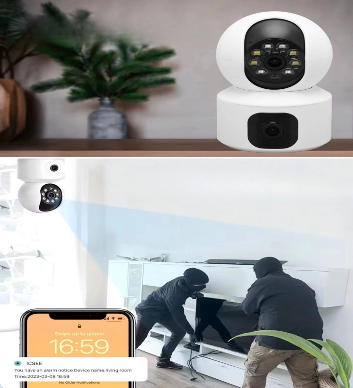 Çift Kameralı Kablosuz Bağlantılı Gece Görüşlü Ev Tipi Güvenlik Kamerası YoSee ( Lisinya )