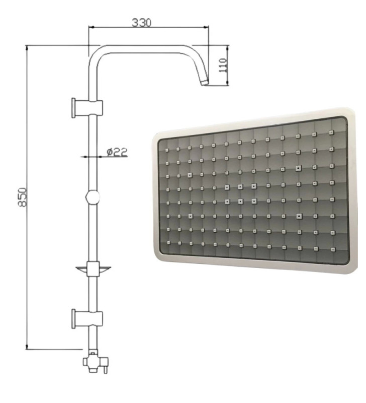 Domino Krom Yağmurlama Sistemli Tepe Duş Seti - Fonksiyonel ve Şık Tasarım ( Lisinya )