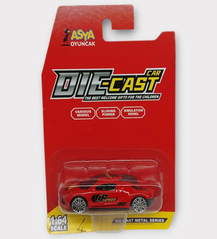 Metal Mini Arabalar 8 cm - Kırmızı - 4 (Lisinya)