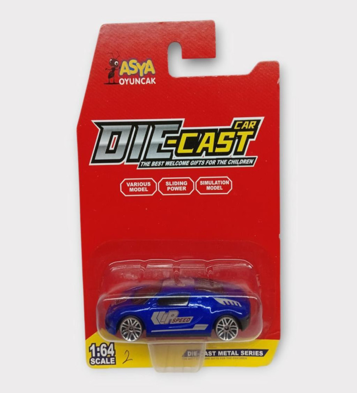 Metal Mini Arabalar 8 cm - Mavi - 2 (Lisinya)