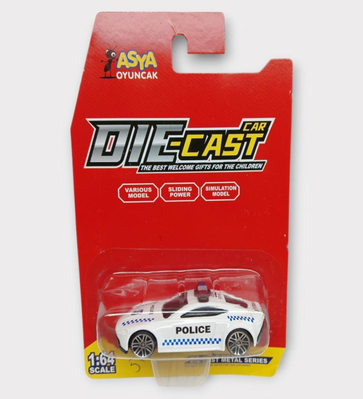Metal Mini Polis Arabası 8 cm - Polis - 5 (Lisinya)