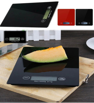 Dijital Mutfak Tartısı - 5 kg Kapasite, 1 Gram Hassasiyet, Şık Siyah Cam Tasarım ( Lisinya )