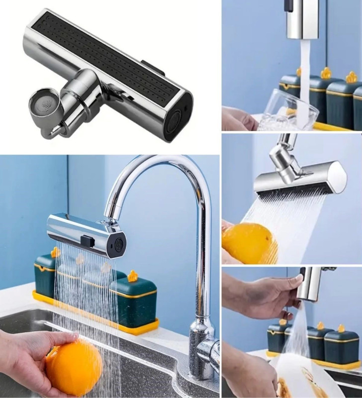 3 Farklı Modlu Çok Amaçlı Musluk Adaptörü Evrensel Musluk Başlığı Şelale Musluk ( Lisinya )