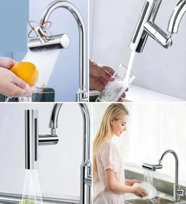 3 Farklı Modlu Çok Amaçlı Musluk Adaptörü Evrensel Musluk Başlığı Şelale Musluk ( Lisinya )