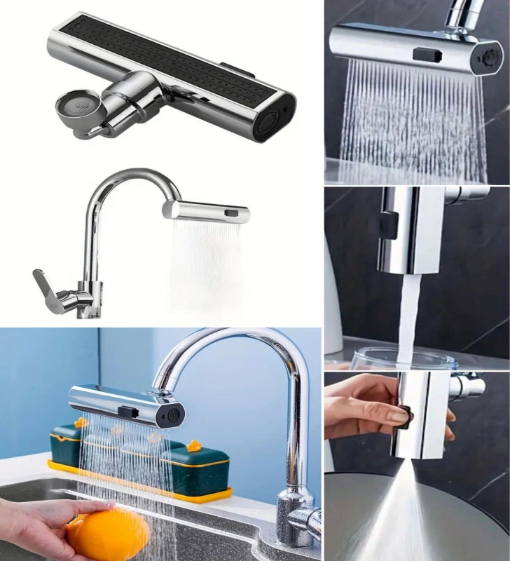 3 Farklı Modlu Çok Amaçlı Musluk Adaptörü Evrensel Musluk Başlığı Şelale Musluk ( Lisinya )