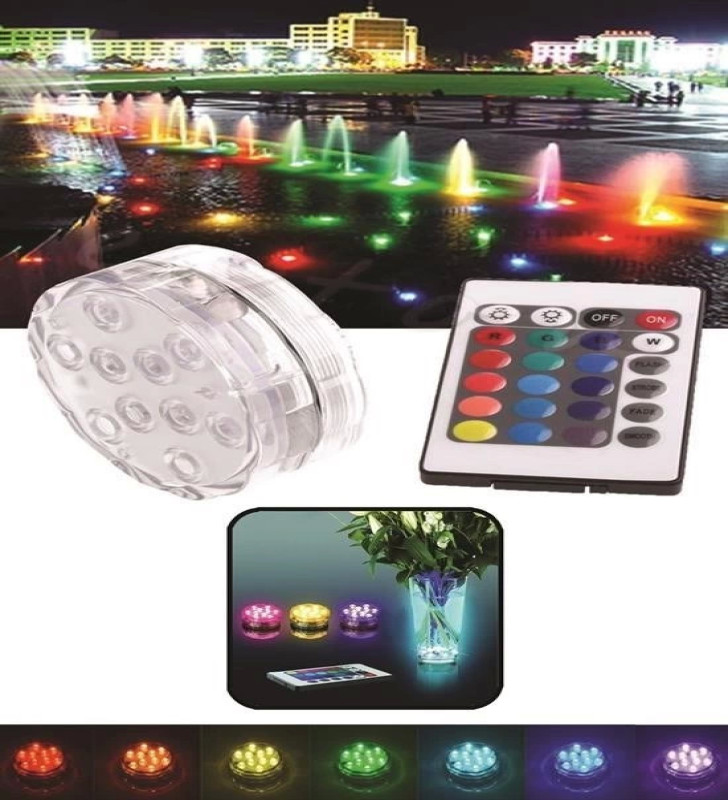 Su Geçirmez Kumandalı Renk Değiştiren Rgb Su Altı Led Lamba Spot ( Lisinya )